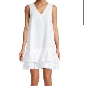 Calvin Klein Textured White Dress